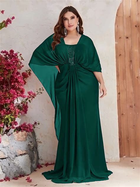 Green Satin Mother Of The Bride Dress Long Sleeves Beads Side Split