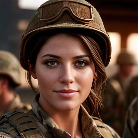 Una mujer soldado sonriendo. | Foto Premium
