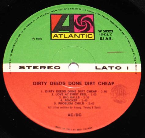 AC/DC Dirty Deeds Done Dirt Cheap ( Italian Release ) Rock from ...