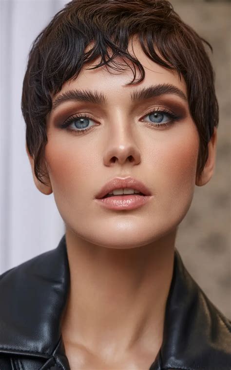 cute pixie haircuts  modern short wavy styles  women