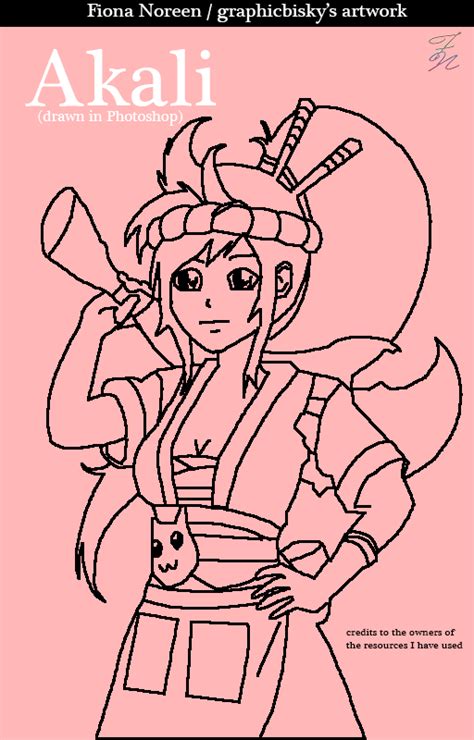 Akali (drawing) by graphicbisky on DeviantArt