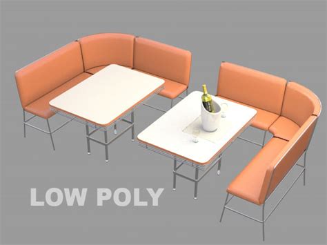 3D модель низкий поли ресторанный стол - TurboSquid 1142833