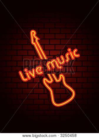 Live Music Neon Sign Vector & Photo (Free Trial) | Bigstock