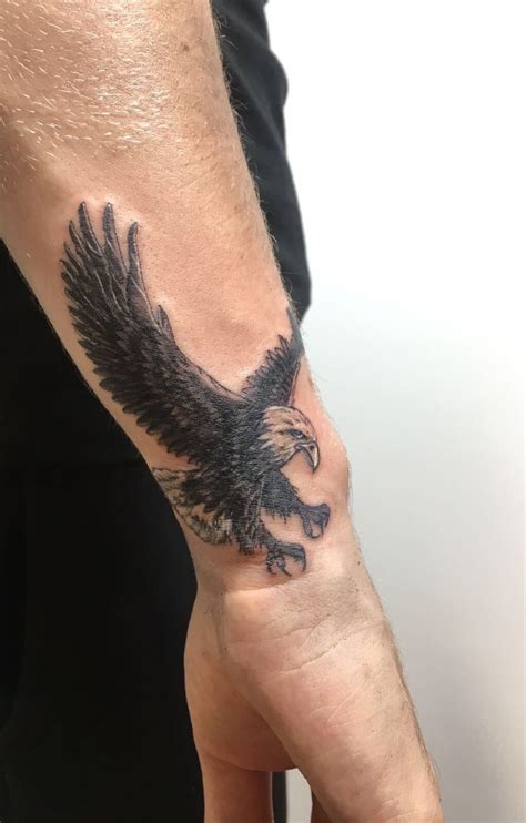 Flying Eagle Tattoo On Hand