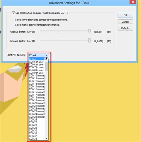 how to change com port number