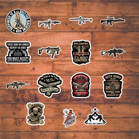 Gun Sticker Pack Computer Stickers Water Bottle Stickers - Etsy