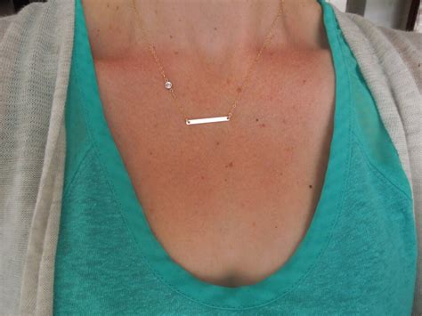 Gold Bar Necklace, Gold Necklace, Bar Necklace, Silver Bar Necklace ...