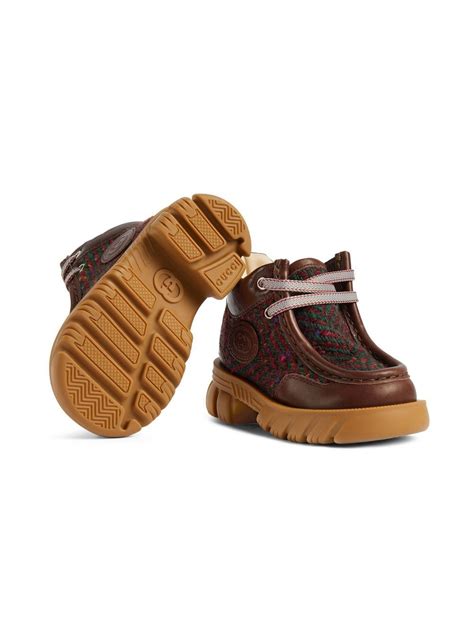 Gucci Kids wool-detail Leather Boots - Farfetch