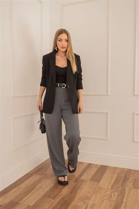 Look Social Preto Feminino - ideias de como montar looks social | Look com blazer preto, Blazer ...
