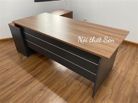 Bàn giám đốc kèm tủ phụ 1m6 màu 6089 mã BGĐ 06 - Nội Thất Sen