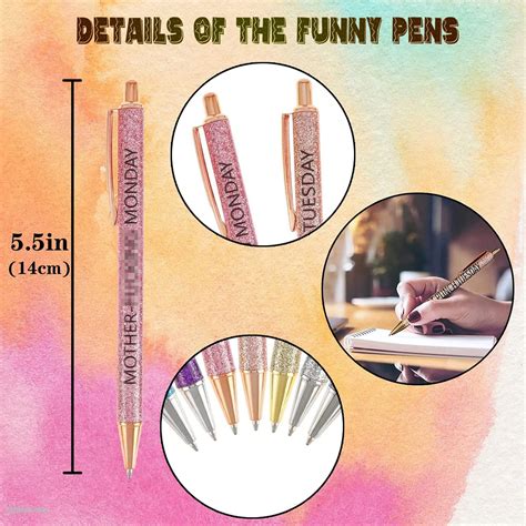 YUOYISIB 7 bolígrafos divertidos que describen la mentalidad de los