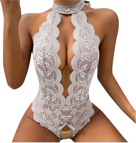 Amazon.com: Women's Sexy Lingerie Naughty Kawaii Lace Pink Bodysuit
