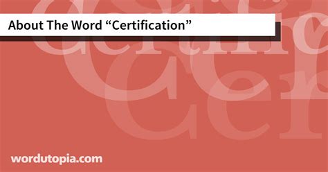 word certification wordutopia