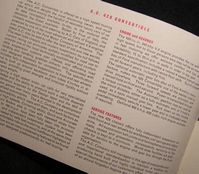 AC 428 Convertible Brochure 1966 - Ulric Publishing