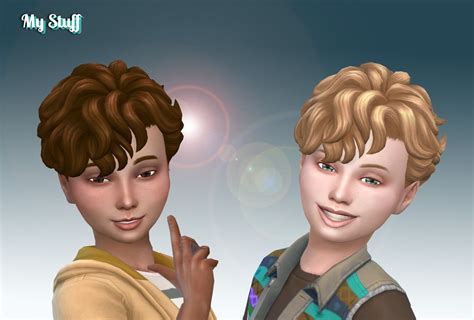 Mystufforigin: Mid Curly hai retextured for Boys - Sims 4 Hairs | Sims 4 cc kids clothing, Sims ...