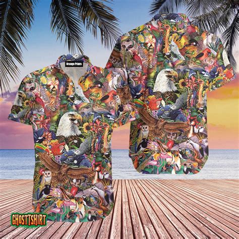 Retro Animals Birds Aloha Hawaiian Shirt