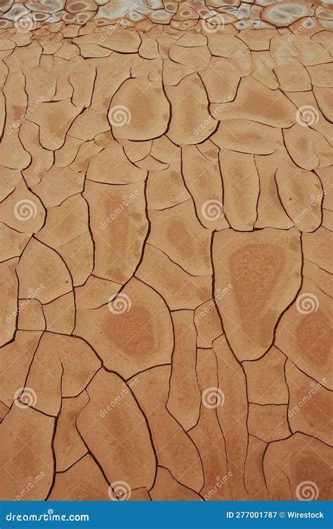 Scene of a Desolate Desert Landscape with a Cracked Earth Surface Stock ...