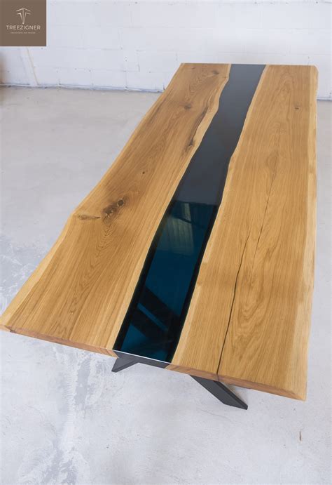 River Table Solid Wood Epoxy Resin Metal Industrial Bespoke