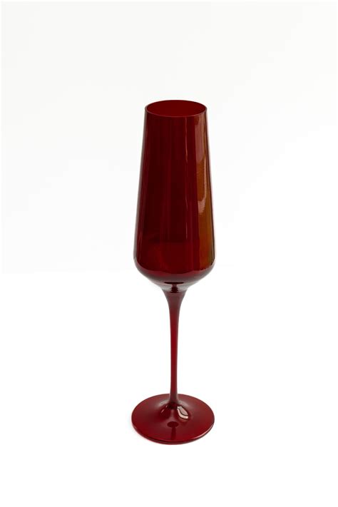 Estelle Colored Champagne Flute - Set of 2 {Red} – Estelle Colored Glass