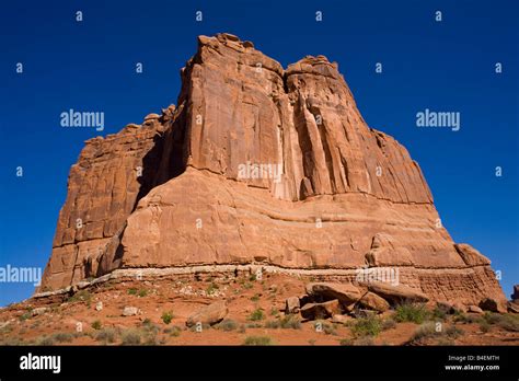 courthouse towers park avenue view arches national park utah usa stock