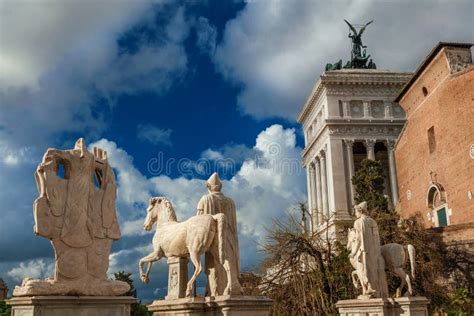 Capitoline Hill monuments stock image. Image of temple - 119311897