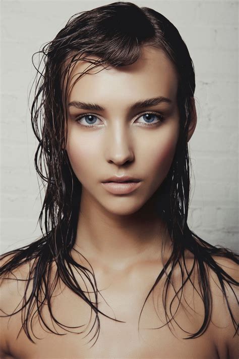 Rachel Cook, brunette, women, face, wet hair, model, blue eyes, 1080P