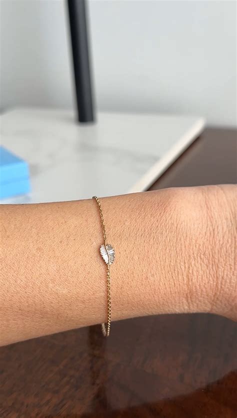 anita ko  rose gold diamond palm leaf bracelet    vintage
