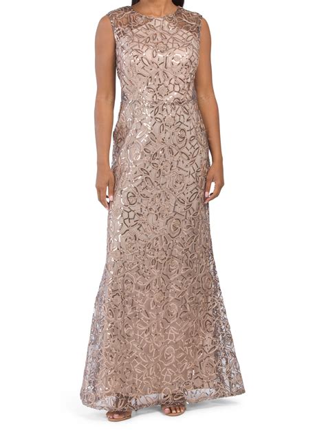 Lace Dress With Sheer Shoulders | Mother Of The Bride Dresses | T.J