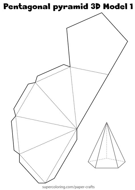 Pentagonal Pyramid 3D Paper Model | Free Printable Papercraft Templates