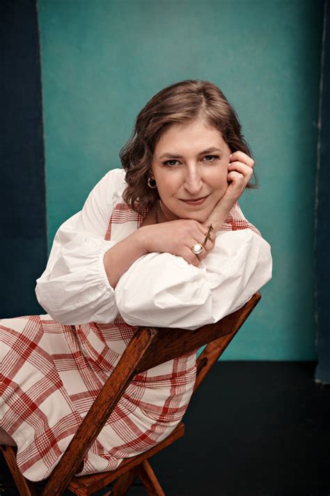 Jeopardy! host Mayim Bialik shows off cleavage in plunging dress in