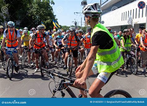 Action within the Ukrainian Bicycle Day in Kharkiv Ukraine Editorial ...
