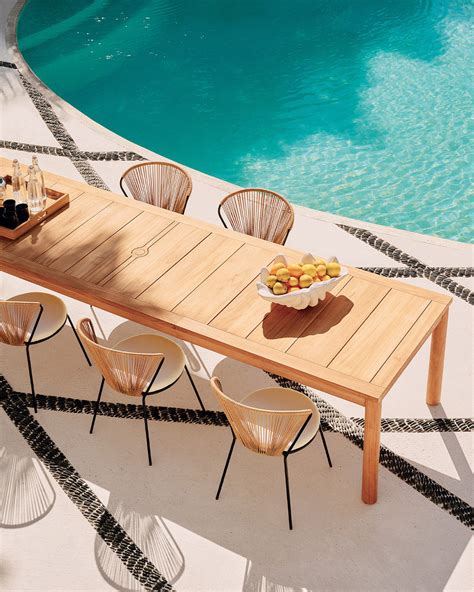 pinet  teak outdoor dining table reviews cb canada