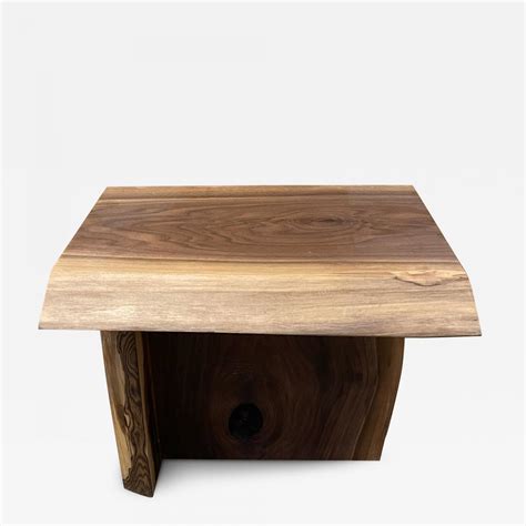 walnut  edge wood side table