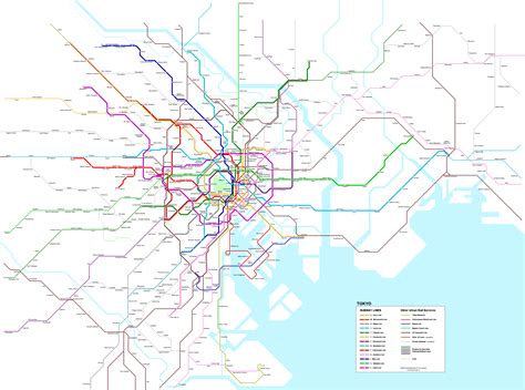 Карта метро г.Токио. Схема метрополитена: Токио.