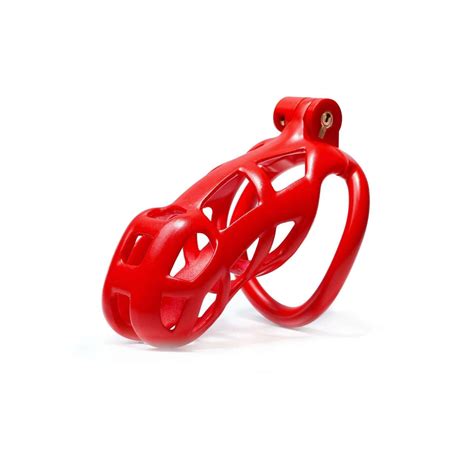 Standard Red Cobra Male Chastity Cage with 4 Rings – chastity-devices