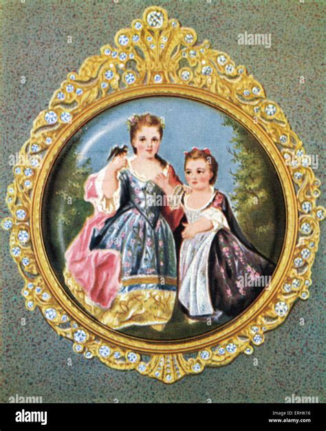 The daughters of King Louis XV of France. Portrait. After a miniature ...