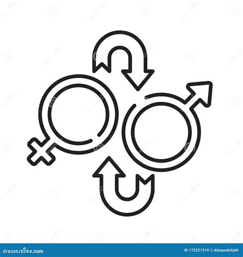 Sex Reassignment Surgery Black Line Icon. Transgender Operation To