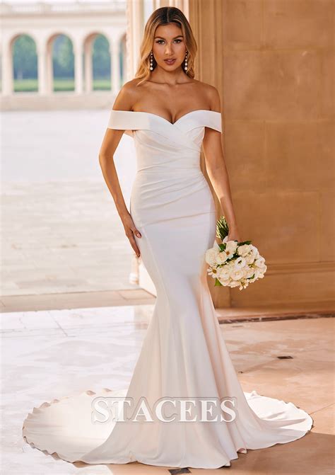 off shoulder wedding dress 9