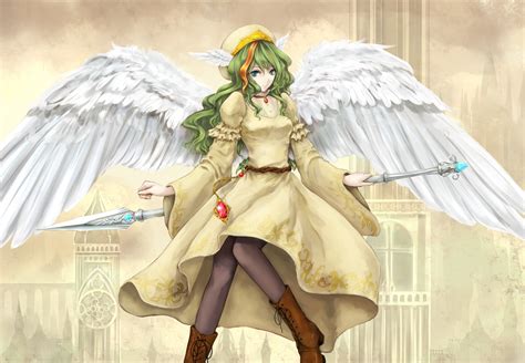 Download Blue Eyes Boots Staff Dress Hat Angel Pantyhose Wings Green ...