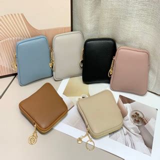 Women's Pouch Wallet Big Square Soft Leather with Key Heart Chain Coin ...