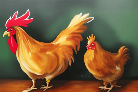 Digital Graphic of Chicken Painting · Creative Fabrica