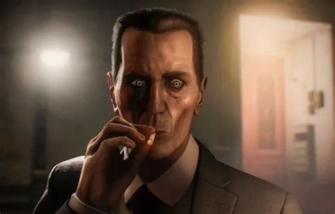 Обои удивление, тень, сигарета, half-life, g-man картинки на рабочий ...