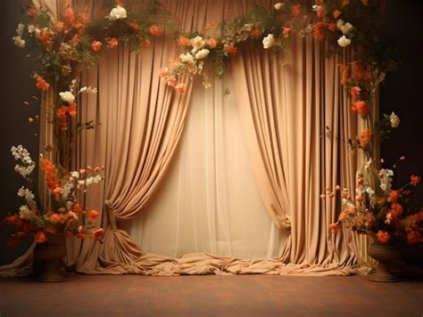 Wedding stage decoration with flowers Luxury Wedding Arch with floral ...