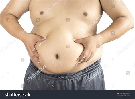 Fat Man Has Big Paunch No2 Stock Photo 306854825 | Shutterstock