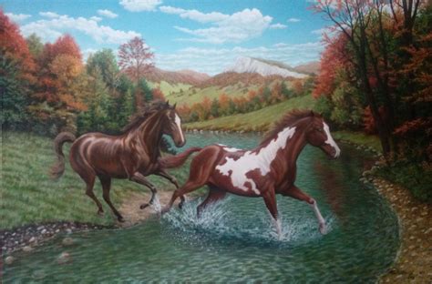 Konji u trku | Oil on canvas, Canvas, Horses