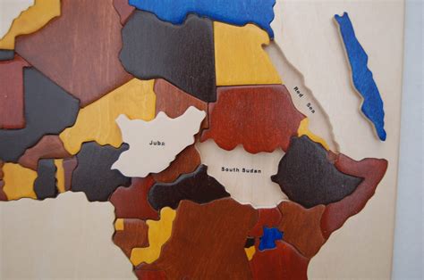 wooden map puzzle  africa  educational  fun toy etsy