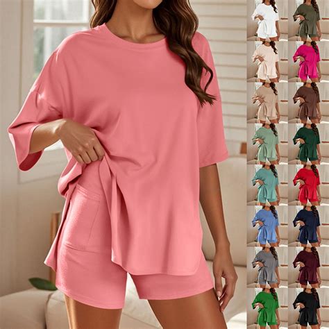 2 Piece Short Sets for Women Plus Size Summer Travel Vacation Airport