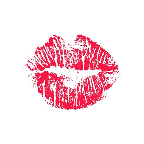 Premium Vector | Female red lipstick kiss isolated on white background