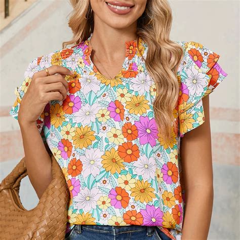HIDDEN GEMS | Wildflower Waltz Ruffle Sleeve Blouse | Jane.com
