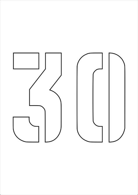 Трафарет цифр: 10, 20, 30, 40, 50 — 3mu.ru